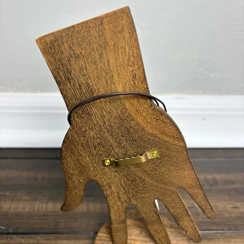 NWT Free Spirit Peyote Bird Brown Leather Bracelet with Blue Stone